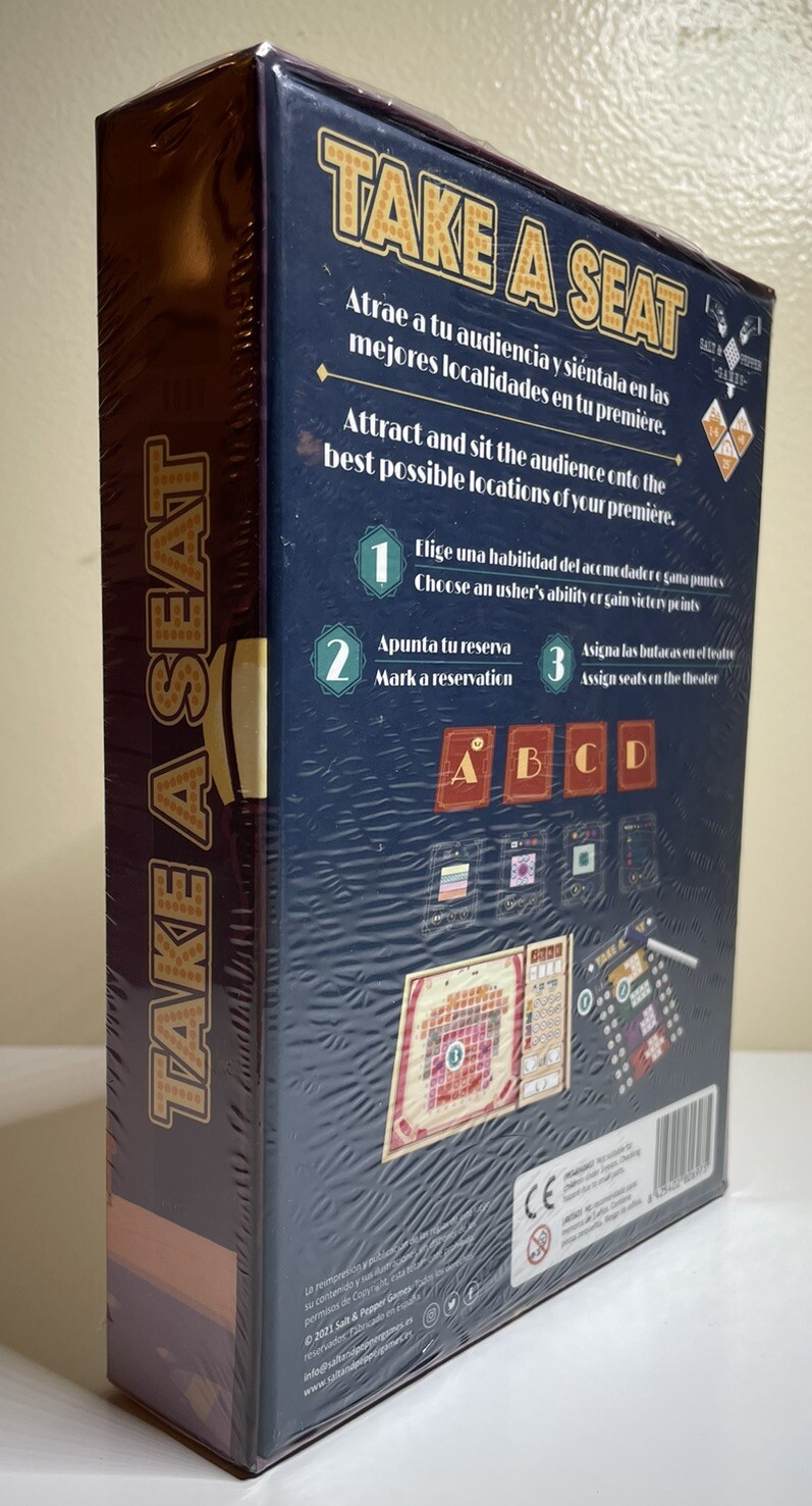 Take A Seat Board Game Salt & Pepper Games NIS