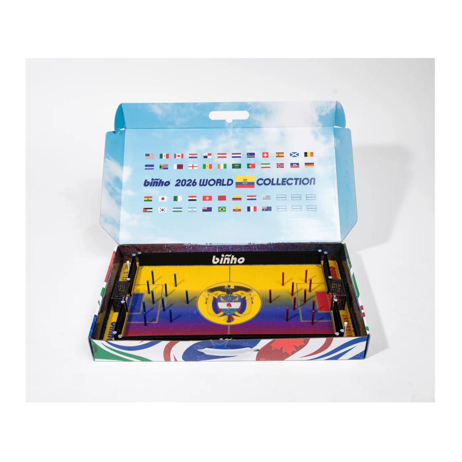 Binho Board: Colombia Edition 2 Player Tabletop Pinball Soccer Game