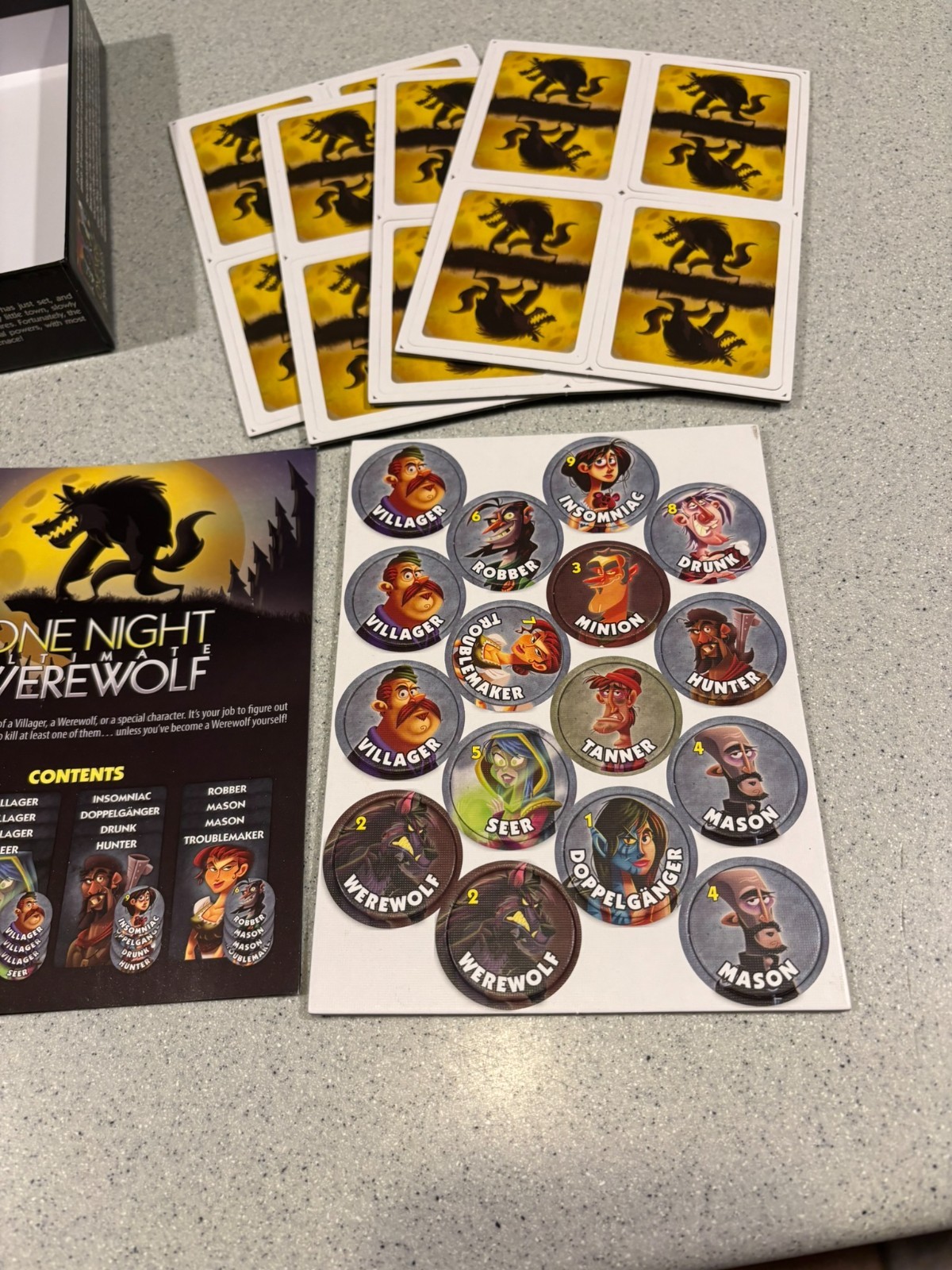One Night Ultimate Werewolf Game – Bezier Games *Open Box – Never Used*
