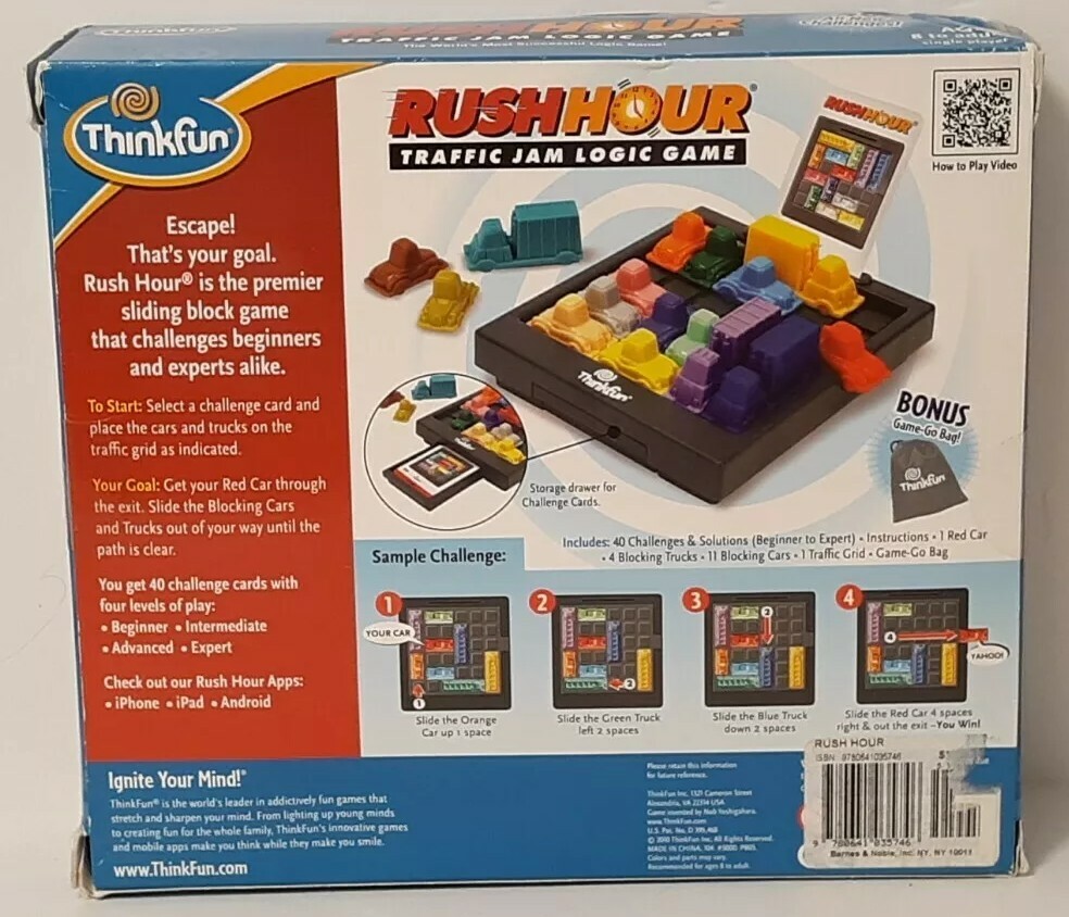Rush Hour Traffic Jame Logic Game – Thinkfun – 2010 – Brand New