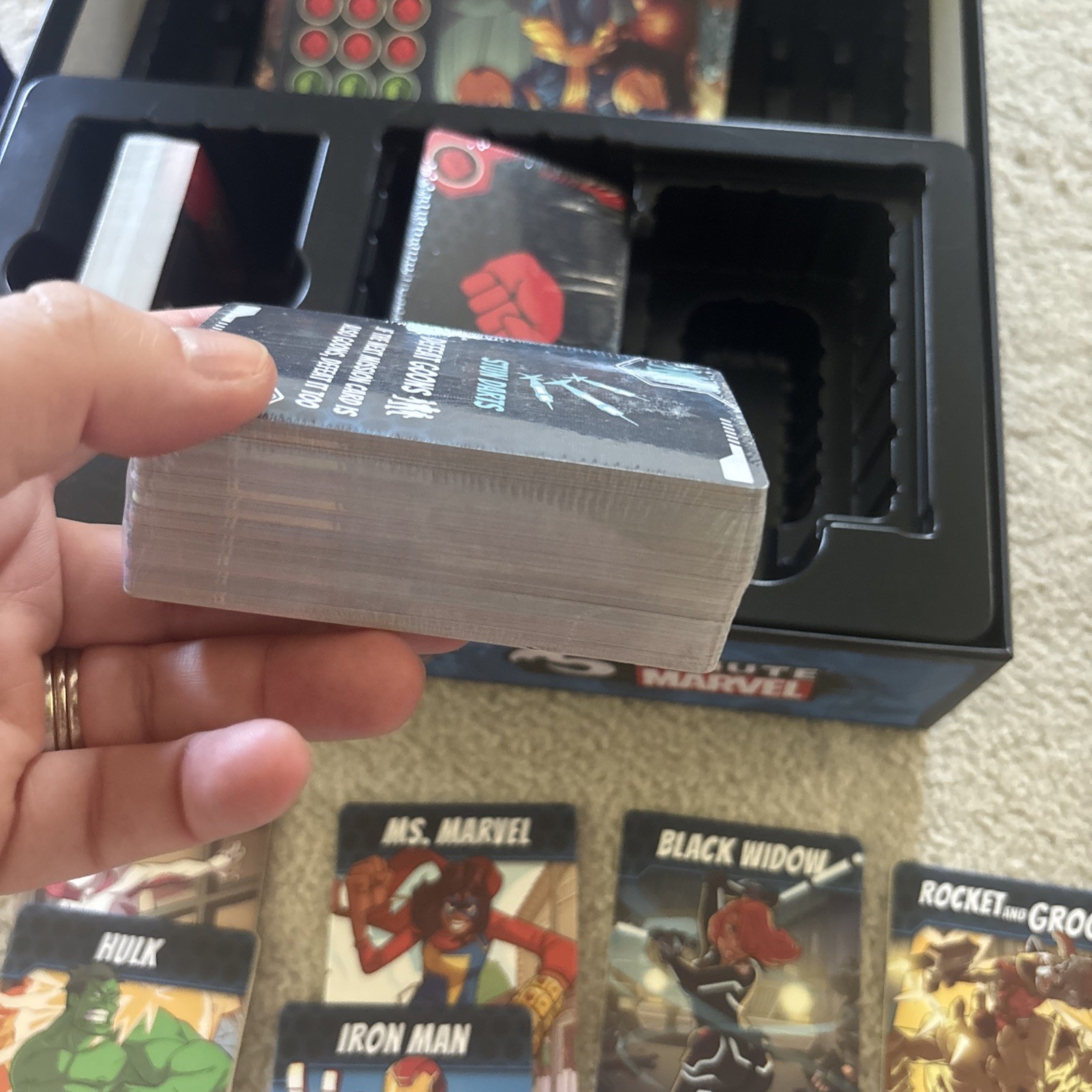 5 Minute Marvel Cooperative Strategy Card Game- MISSING PIECES