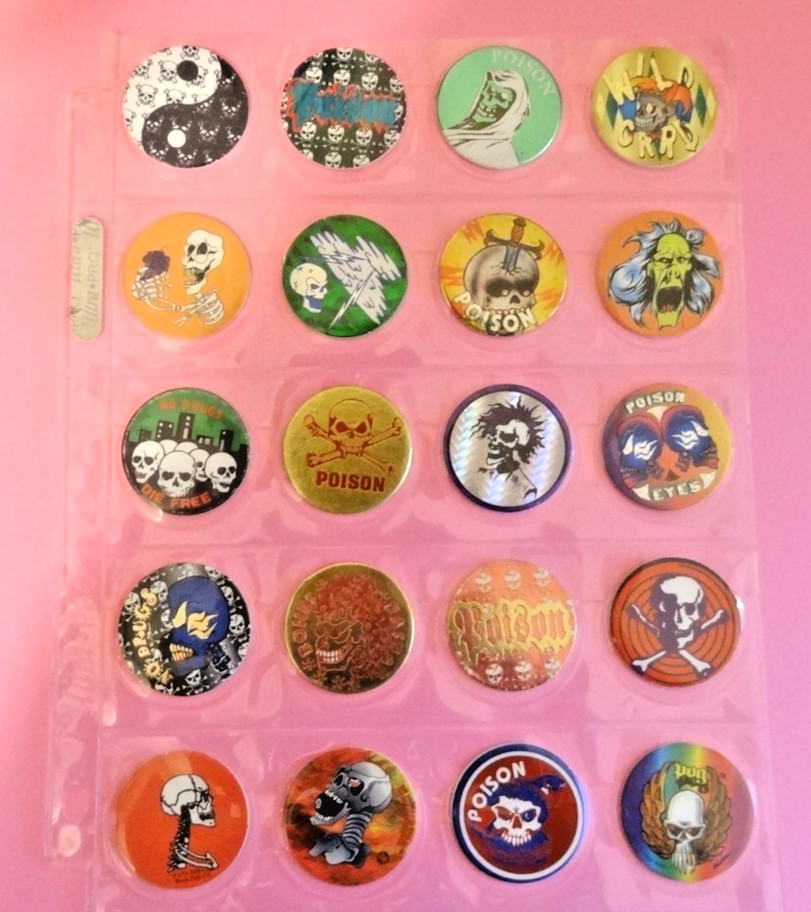 Pogs * 20 Variety Skulls * Poison * Miscellaneous Collection * 1990s