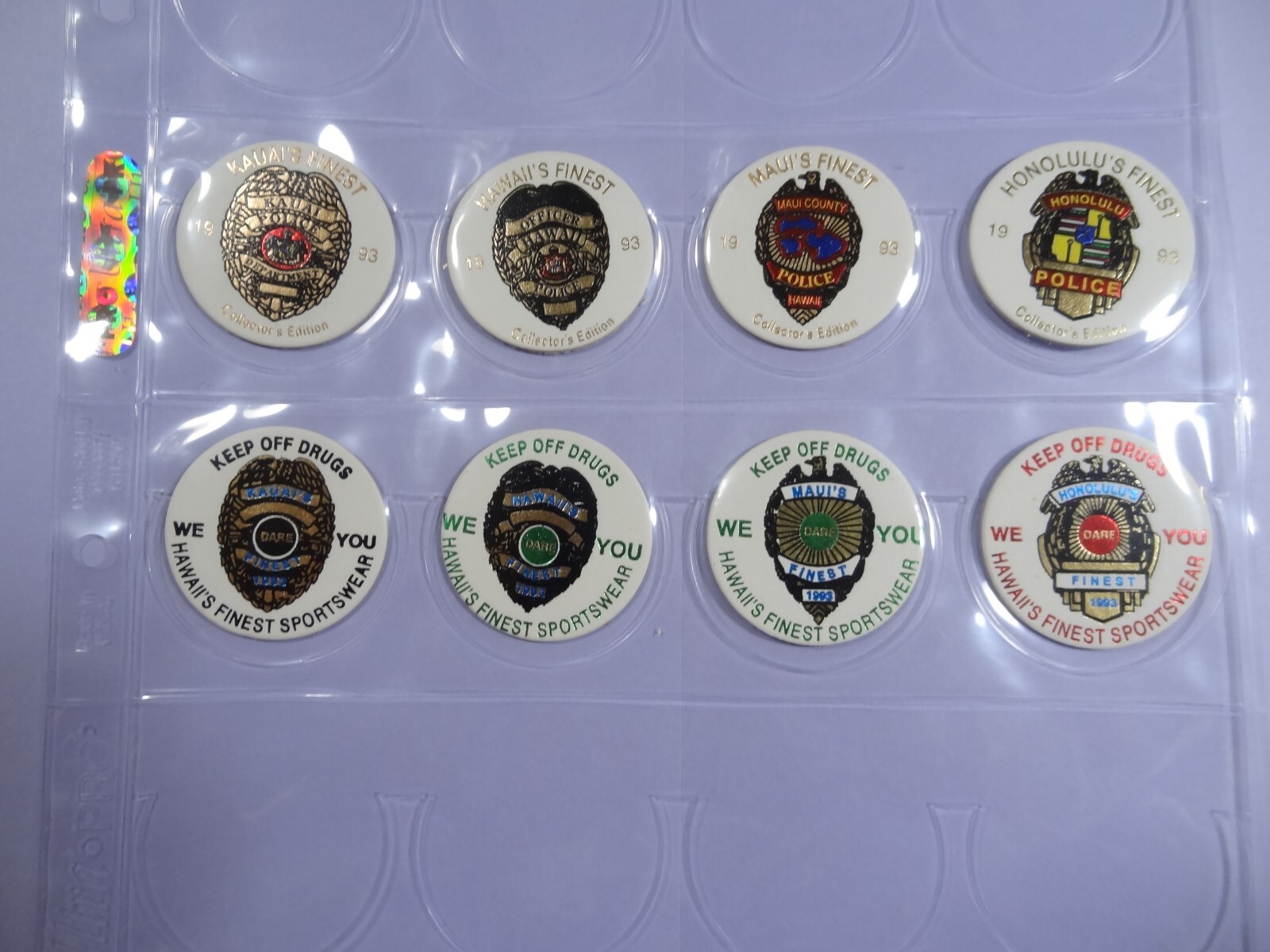 Pogs * Hawaii * 1990s * Police * Islands Finest * Keep Off Drugs *