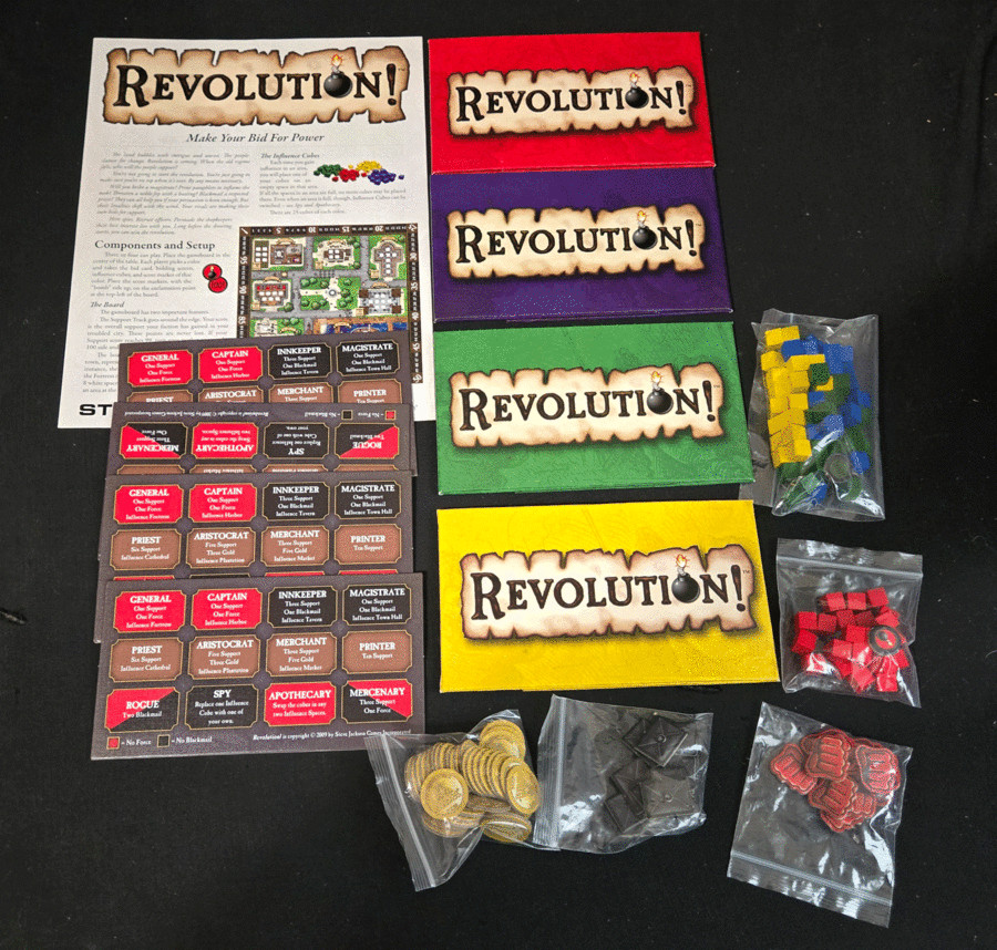 Steve Jackson Games Revolution! Strategy Bidding Board Game 1st Edition