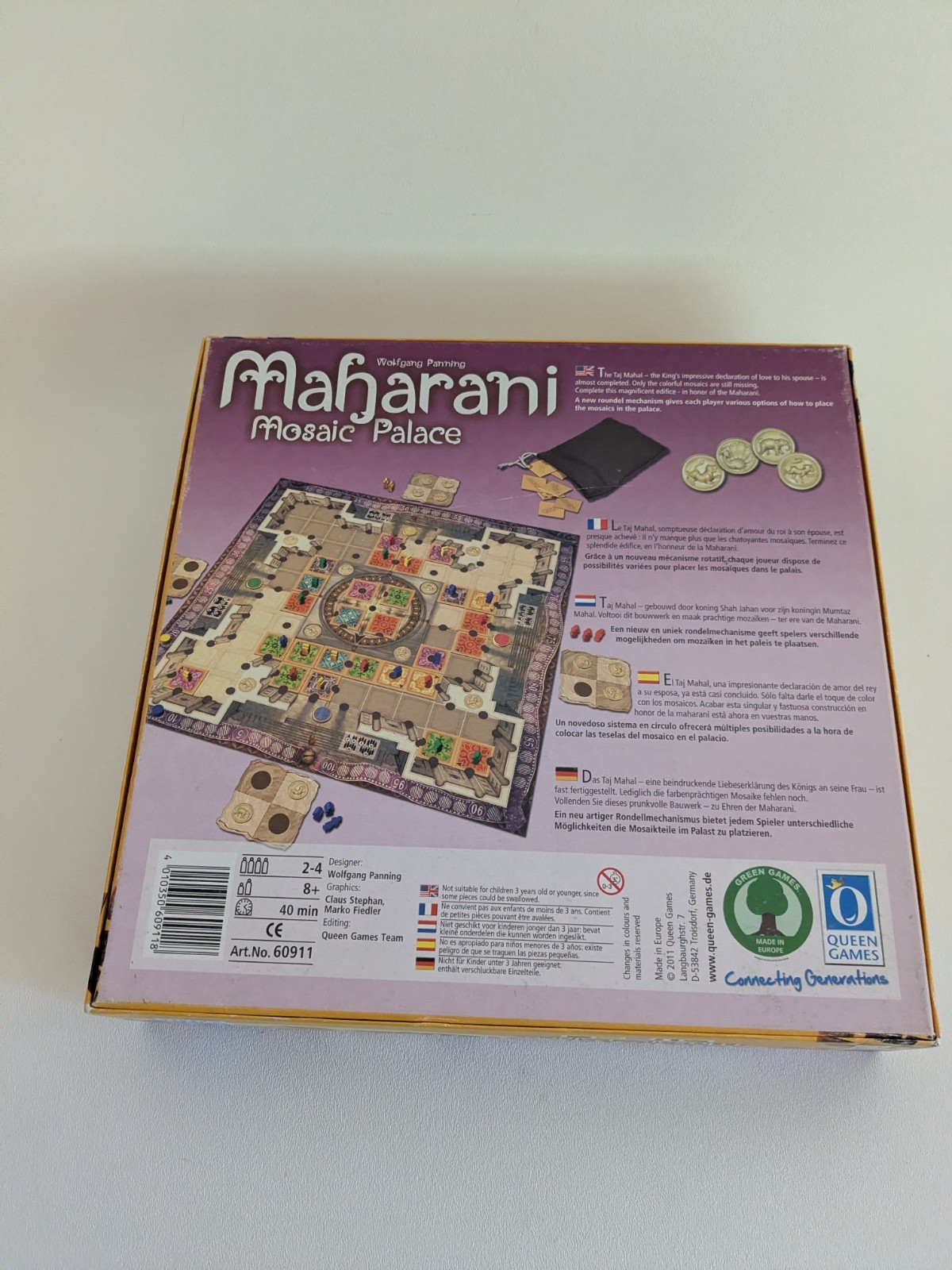 Maharani Mosaic Palace Board Game 2012 Queen Games Complete in Box CIB 100%