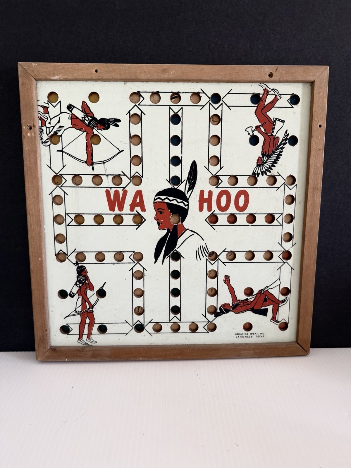 Vintage Creative Ideas Inc. WA HOO Marble Board Game, Board Only Reversible Flaw