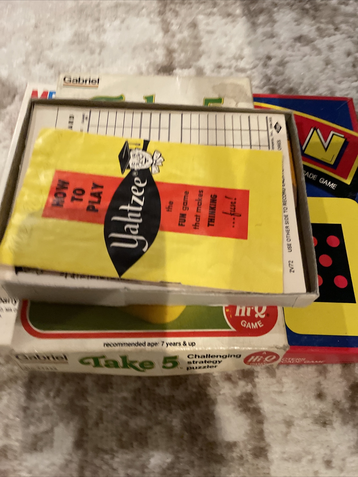 Vintage Lot Of Games Pac-Man Oonie Moonie Goonie Pocket Boggle Yahtzee Take 5