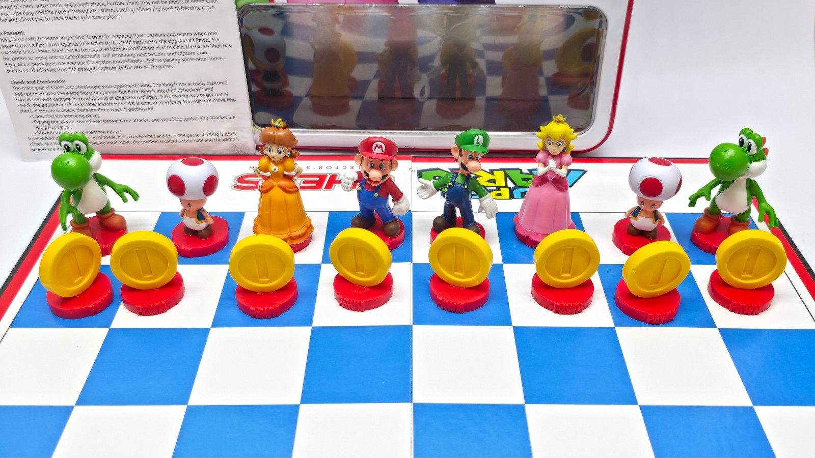 Super Mario Collector’s Edition Chess Set Metal Tin Complete Nintendo Licensed