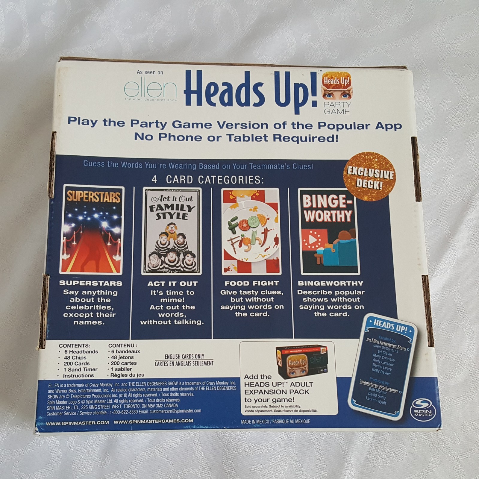 Heads Up Party Game 3rd Edition As Seen On Ellen Family Game Age 8+ Spin Master