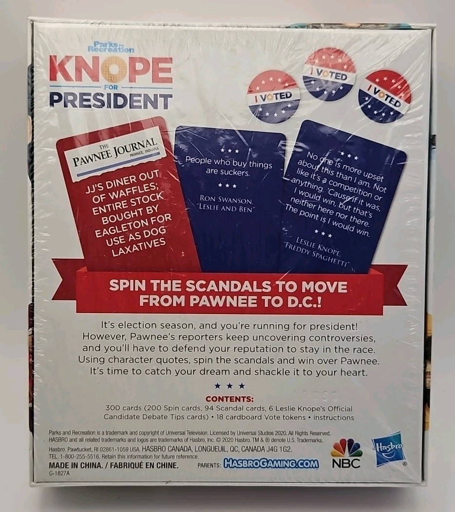 Knope For President Party Card Parks Rec Game for Ages 14 and Up NEW FUN