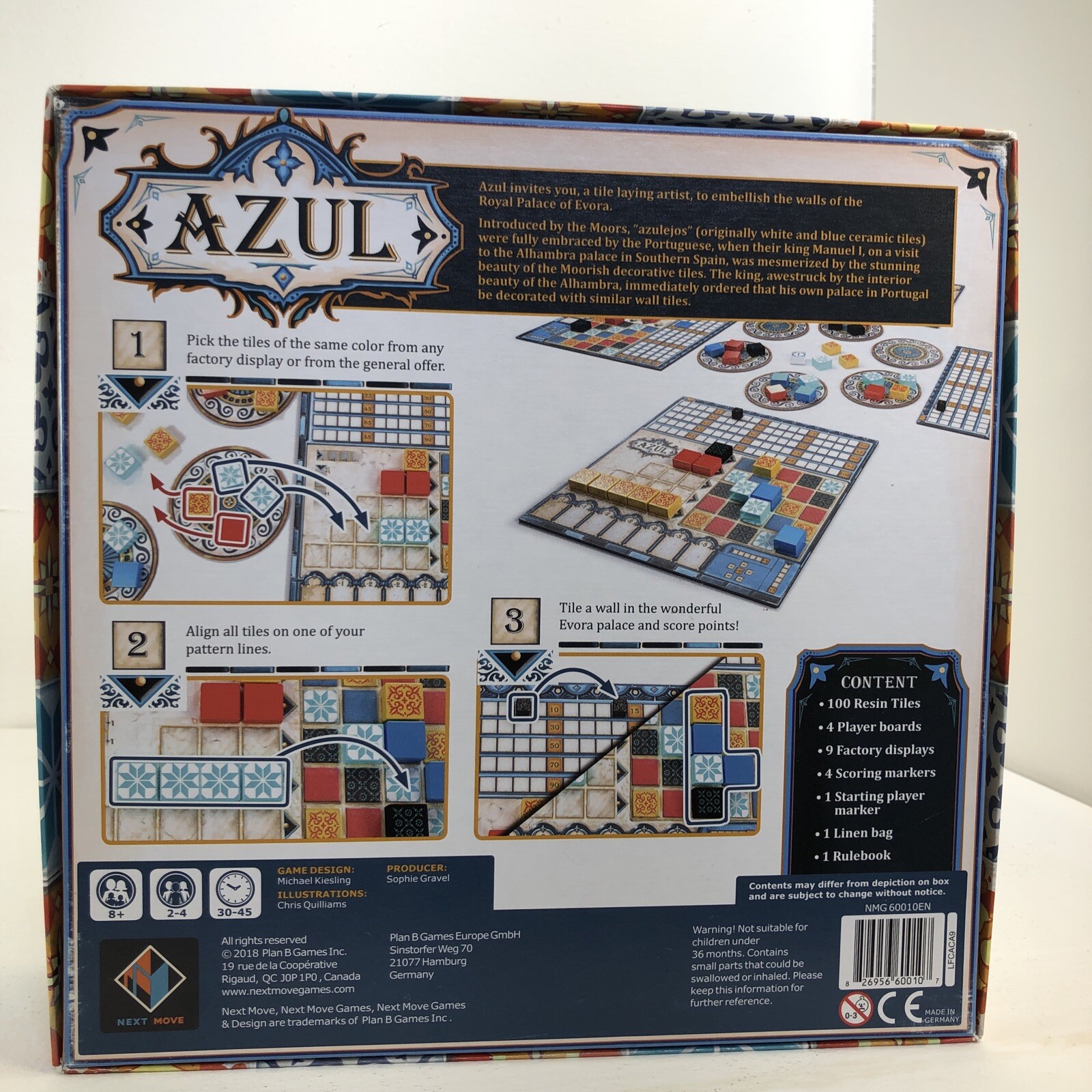 *New I.O.B.* Azul Board Game NMG60010EN 2018 Next Move – Tile Game, 8 Years & up