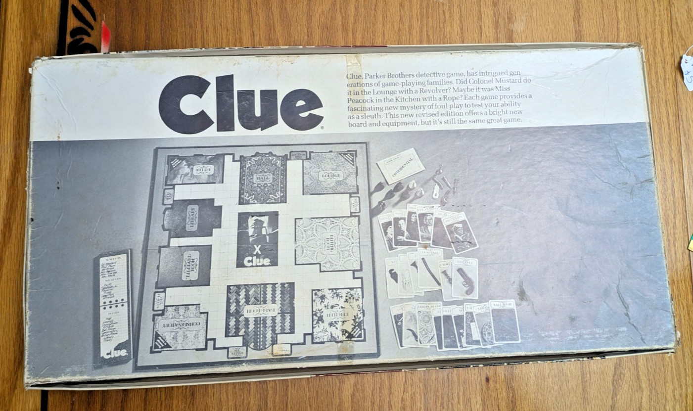 Vintage 1972 Parker Brothers Detective Board Game CLUE No. 45 – Complete
