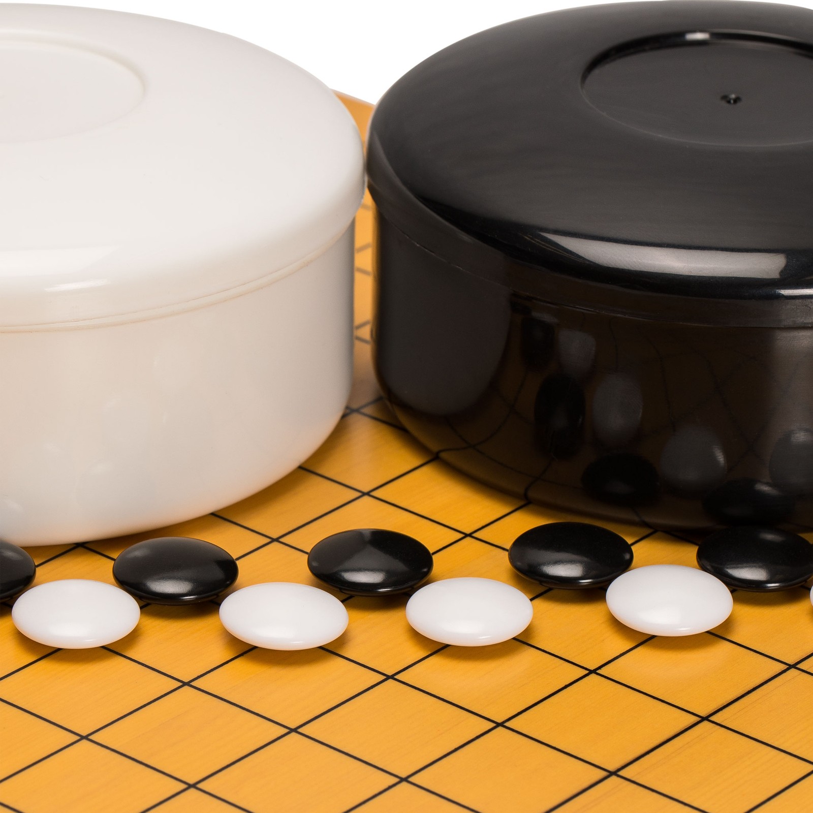 Shin Kaya Reversible Go Game Set Board (0.8-inch) with Double Convex Stones