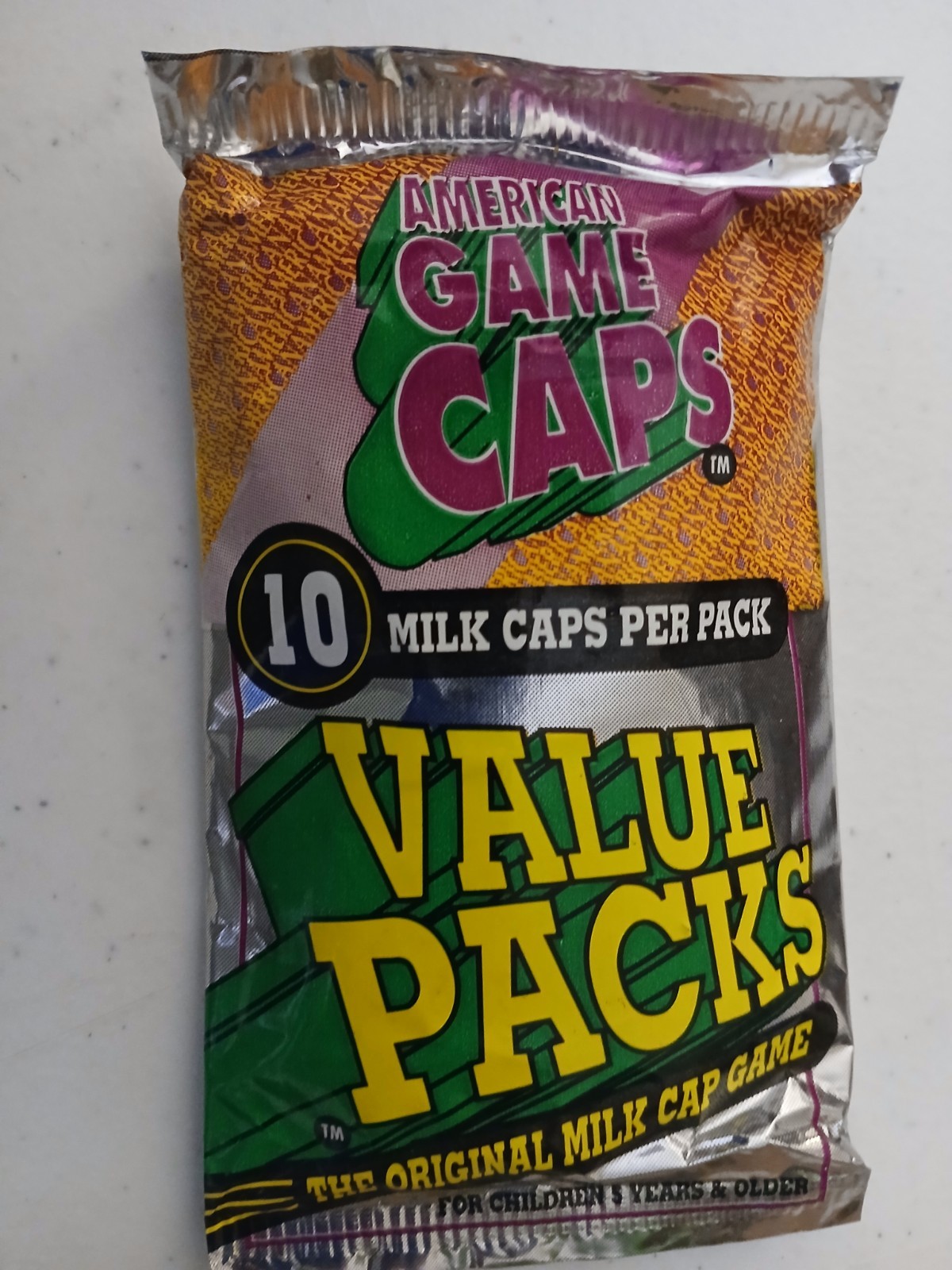 AMERICAN GAME CAPS PACK (10 pack) UNOPENED POGS VINTAGE.