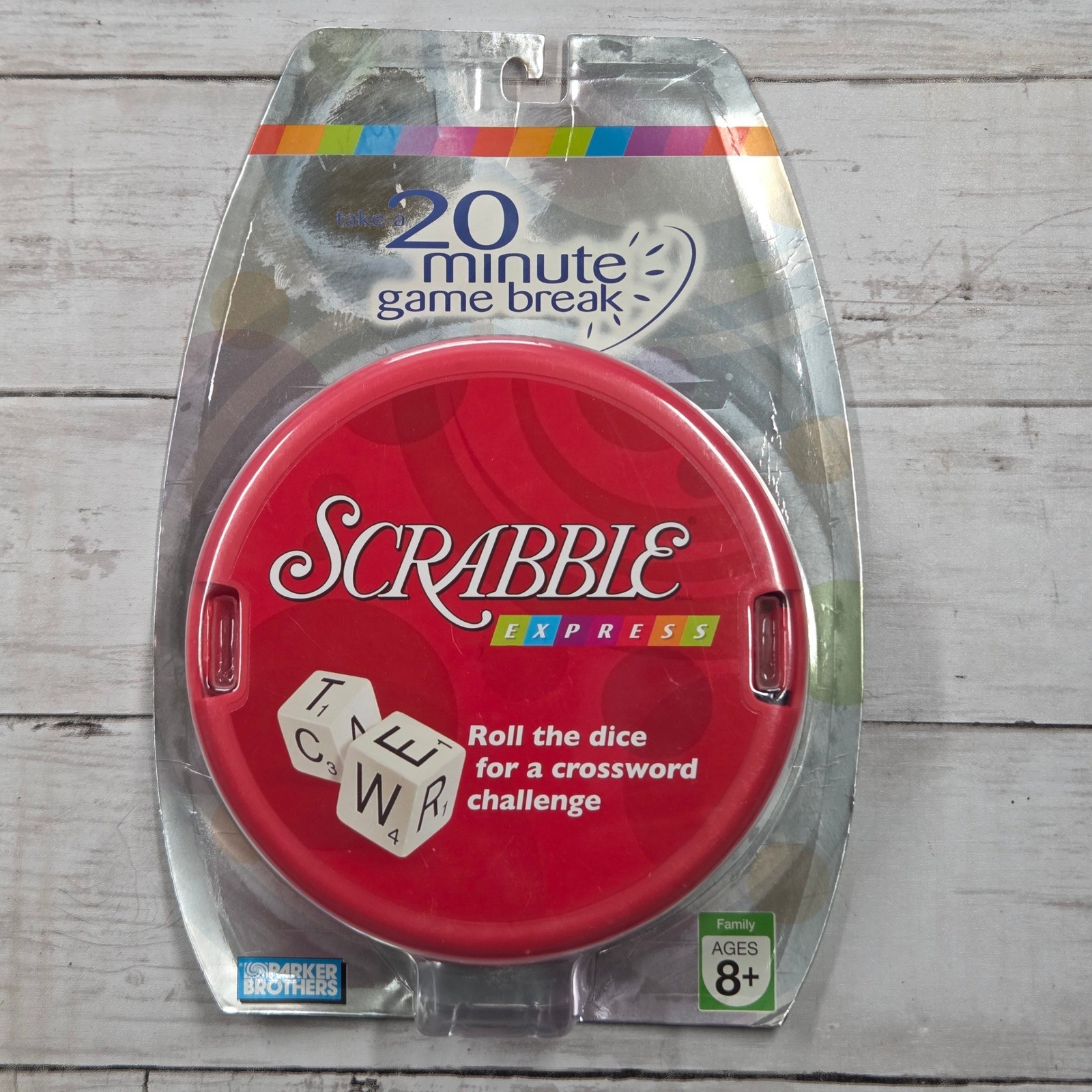 Parker Brothers Scrabble Express Dice Board Game Red Portable Travel