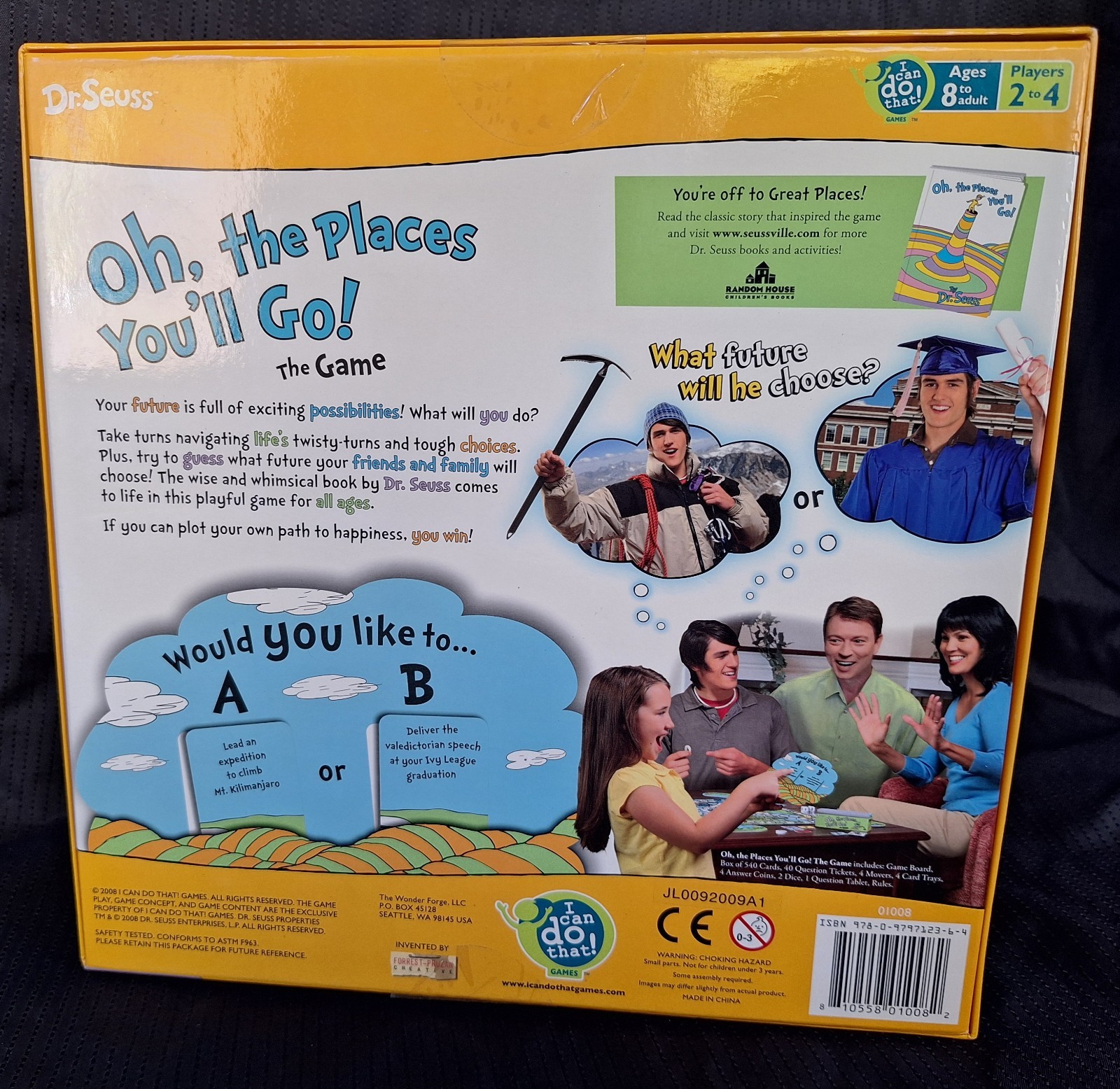 Dr Seuss Wonder Forge “OH THE PLACES YOU’LL GO”BOARD GAME AGES 8 & UP 2008