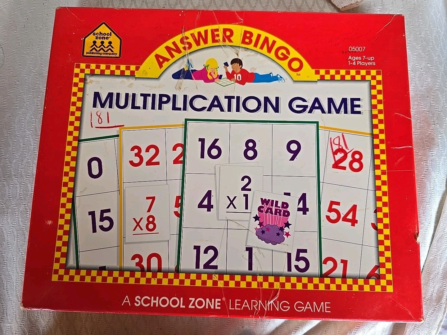 Vintage School Zone Publishing Co Answer Bingo Multiplication Game 1993