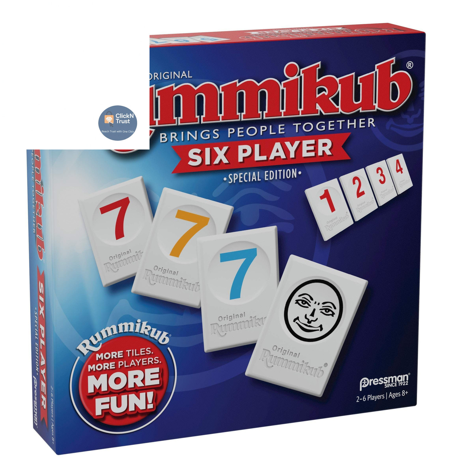 Rummikub Six Player Edition – The ca. 6.35 cm x 26.67 x cm, Blue