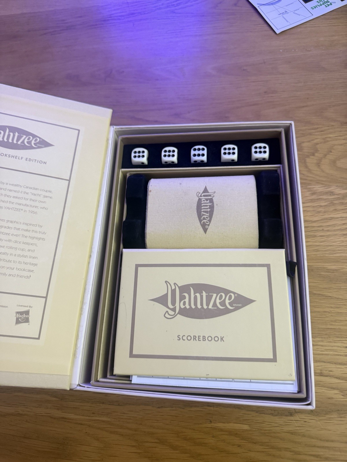 WS Game Company Yahtzee Vintage Bookshelf Edition Dice Game w/ Scorebook 8+