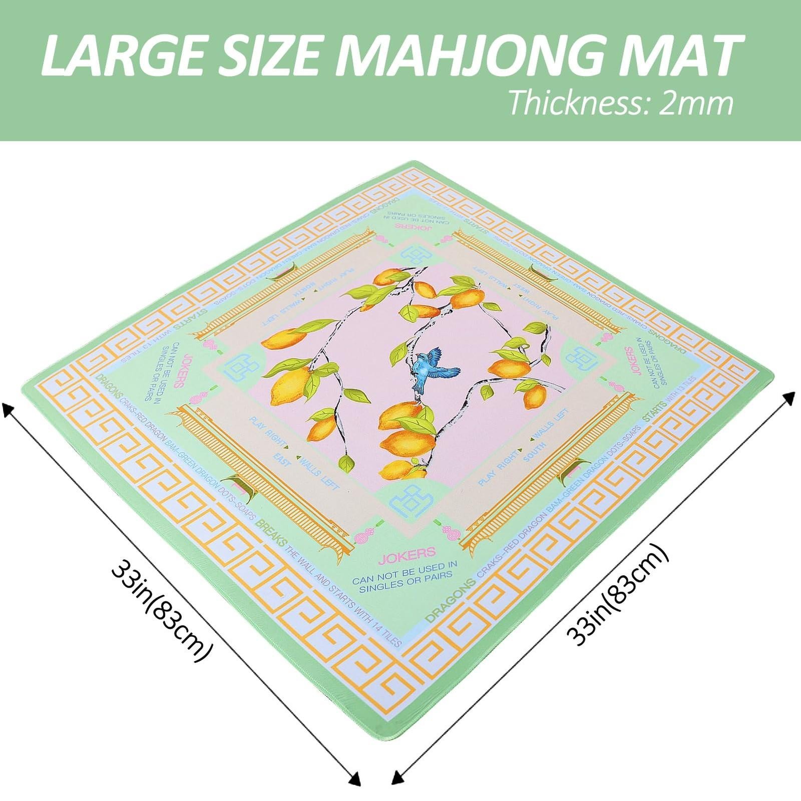 Printed American Learning Mahjong Mat (33âx33â), Anti-slip, Noise-reducing,