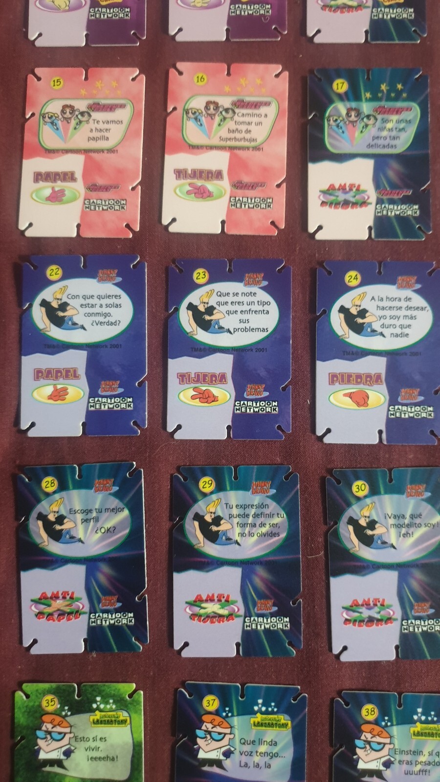 Cartoon Network Kuas Tazos Maxi Builder Cards – 36 DIifferent Cards *EXCELLENT*