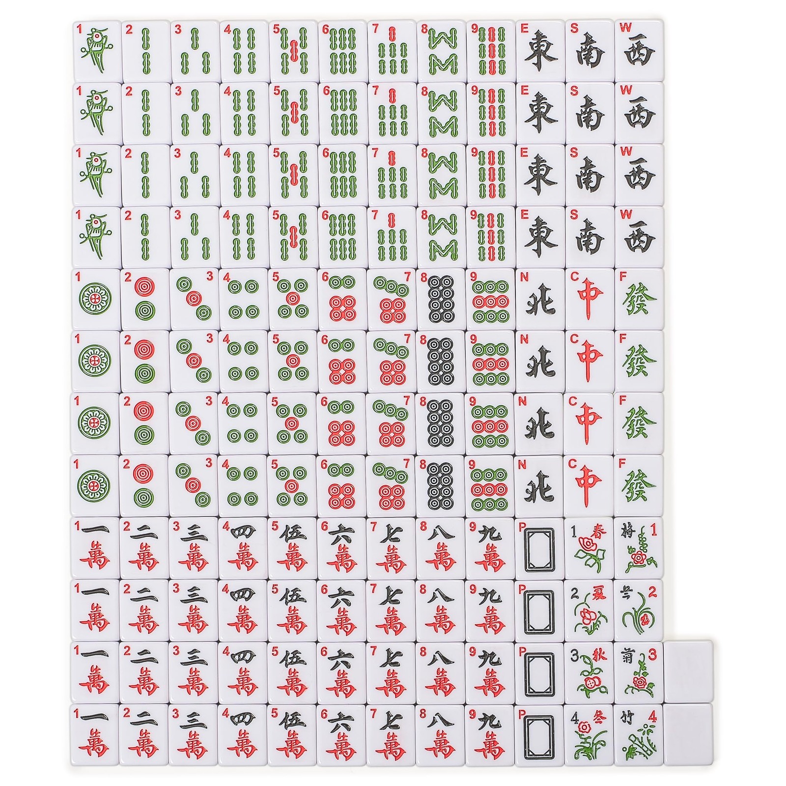 Yellow Mountain Imports Chinese Mahjong Set, “Aureum Spring” with 146 Medium …