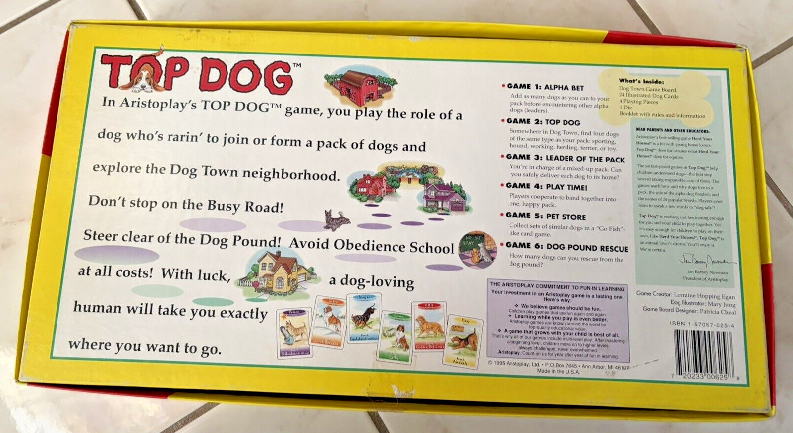 Top Dog Board Game COMPLETE Aristoplay Vintage 1995 Kids Family Animal Adventure