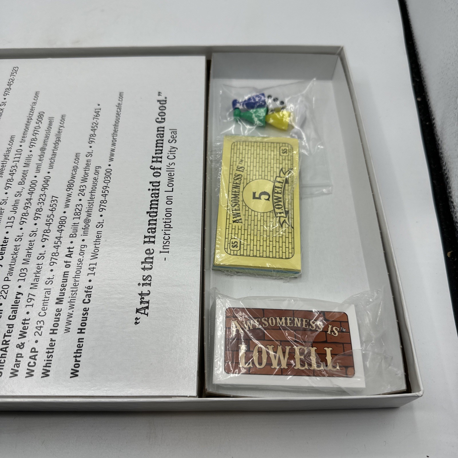 Awesomeness is Lowell Massachusetts Commemorative Board Game 2018