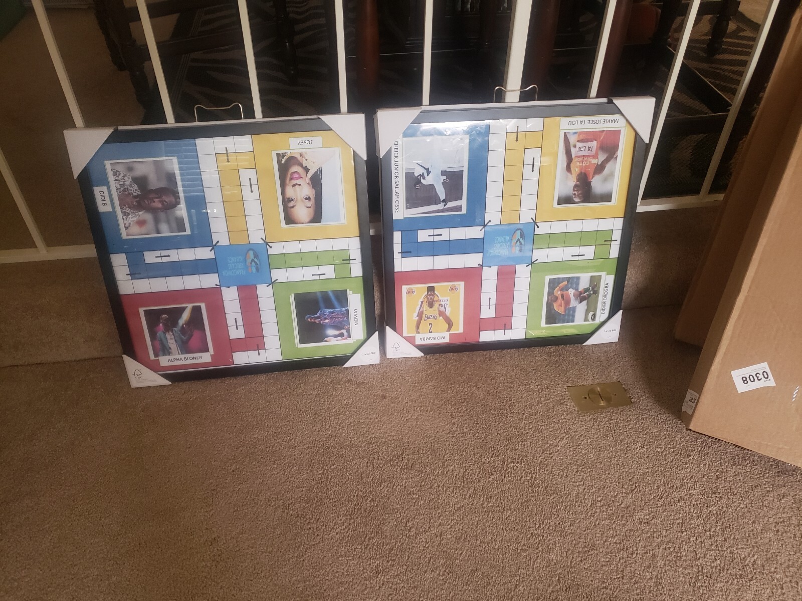 Custom Made Ludo Board Game In Wood And Glass Frame. Order Your Own Design.