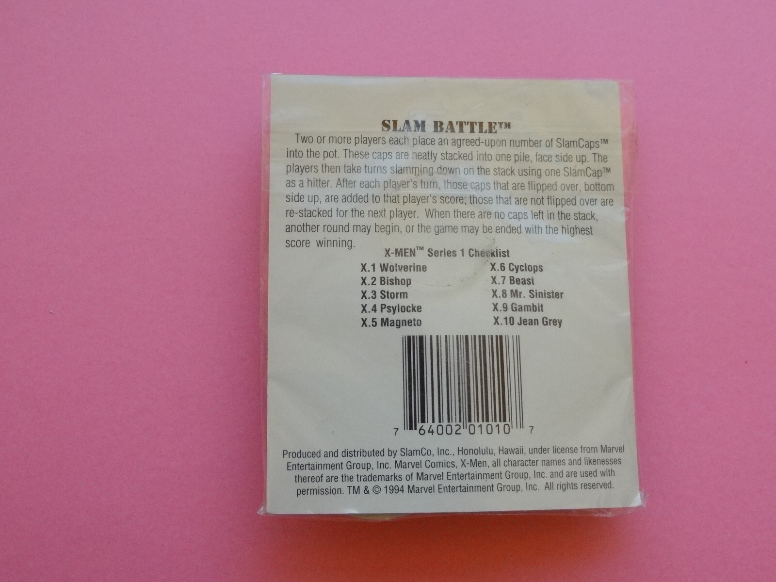 Pogs * X-Men Slam Battle * 1994 * Unopened Pack * Marvel Comics * Series I