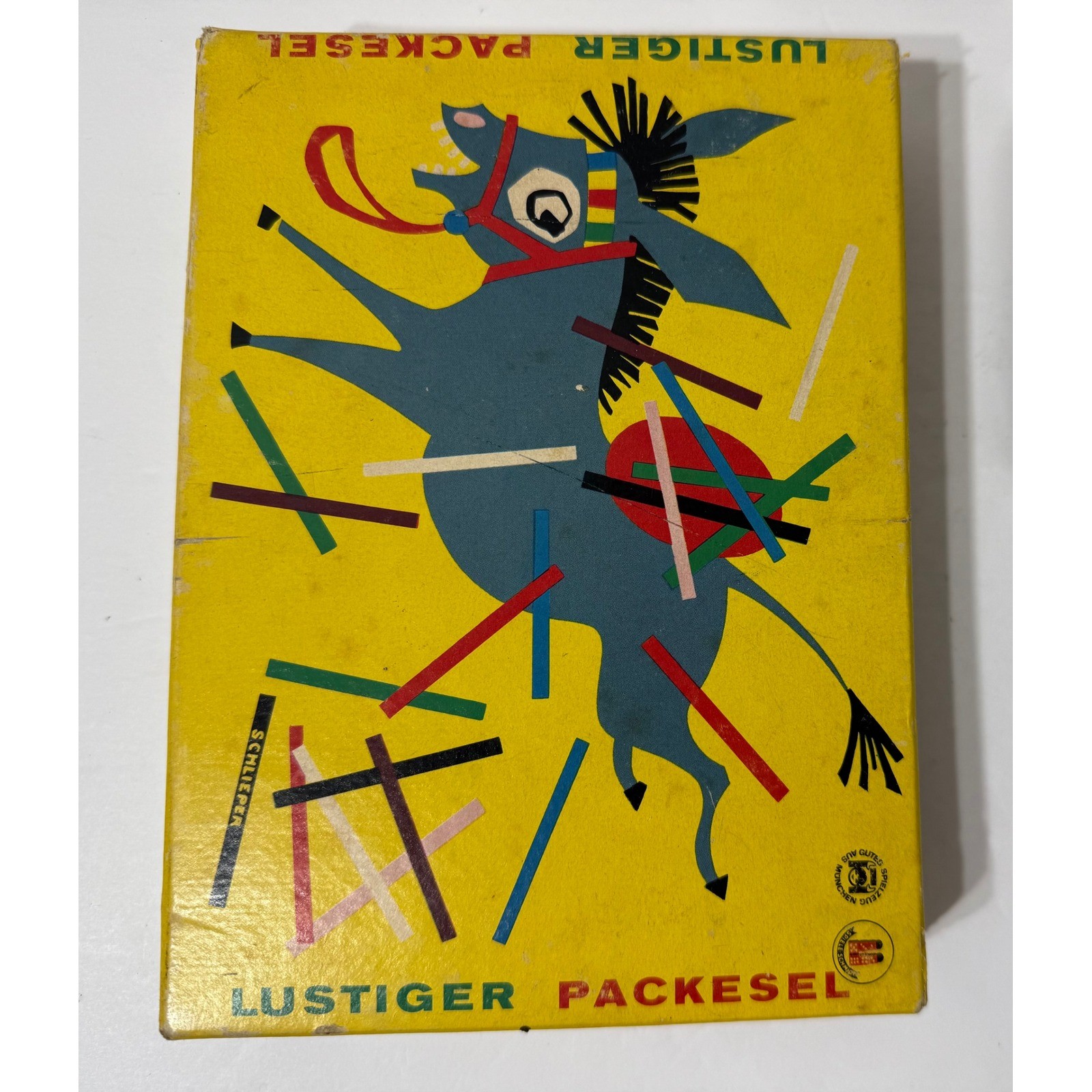 Vintage Lustiger Packesel Spiele Schmidt Wooden Donkey Stacking Game W. Germany