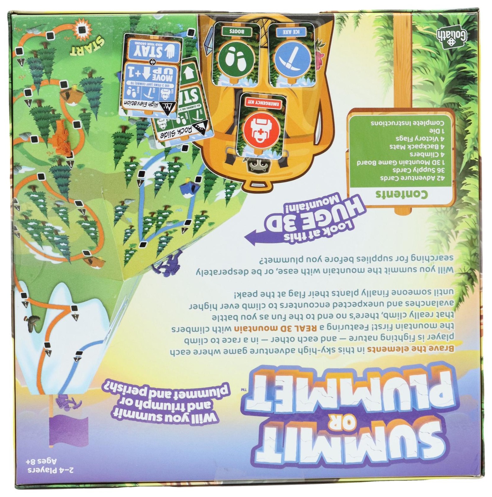 Goliath Summit or Plummet Game | Includes A Giant 13-Inch Tall 3D Mountain | 2-4