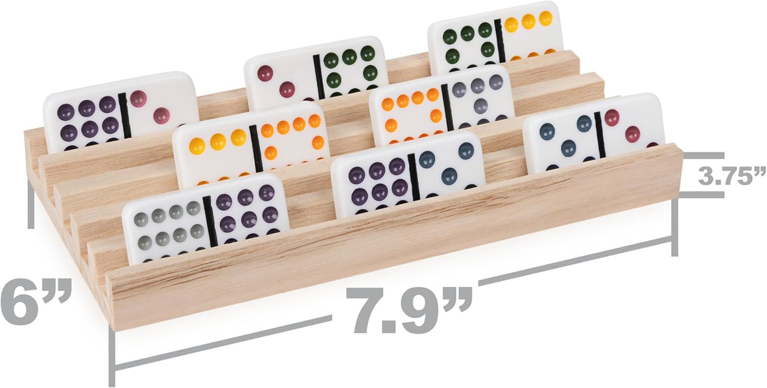 Spin Master Games, Wooden Domino Racks, Set of 4 Trays for Mexican Train Dominoe