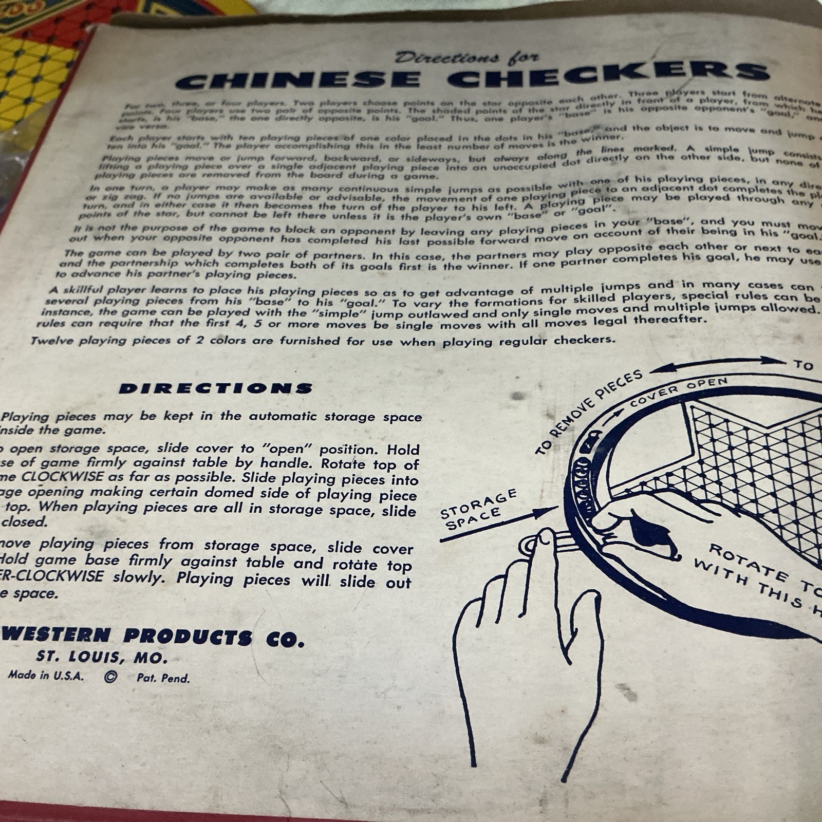 Vintage San Loo Junior Chinese Checkers Tin Litho Board Northwestern Products