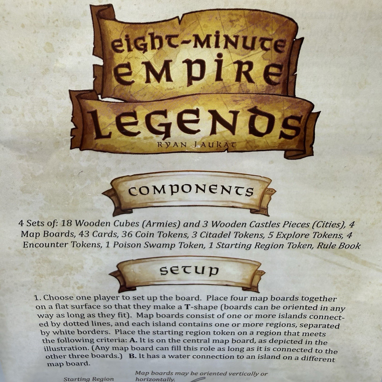 Eight Minute Empire Legends Board Game 2013 Red Raven Games Ryan Laukat Complete