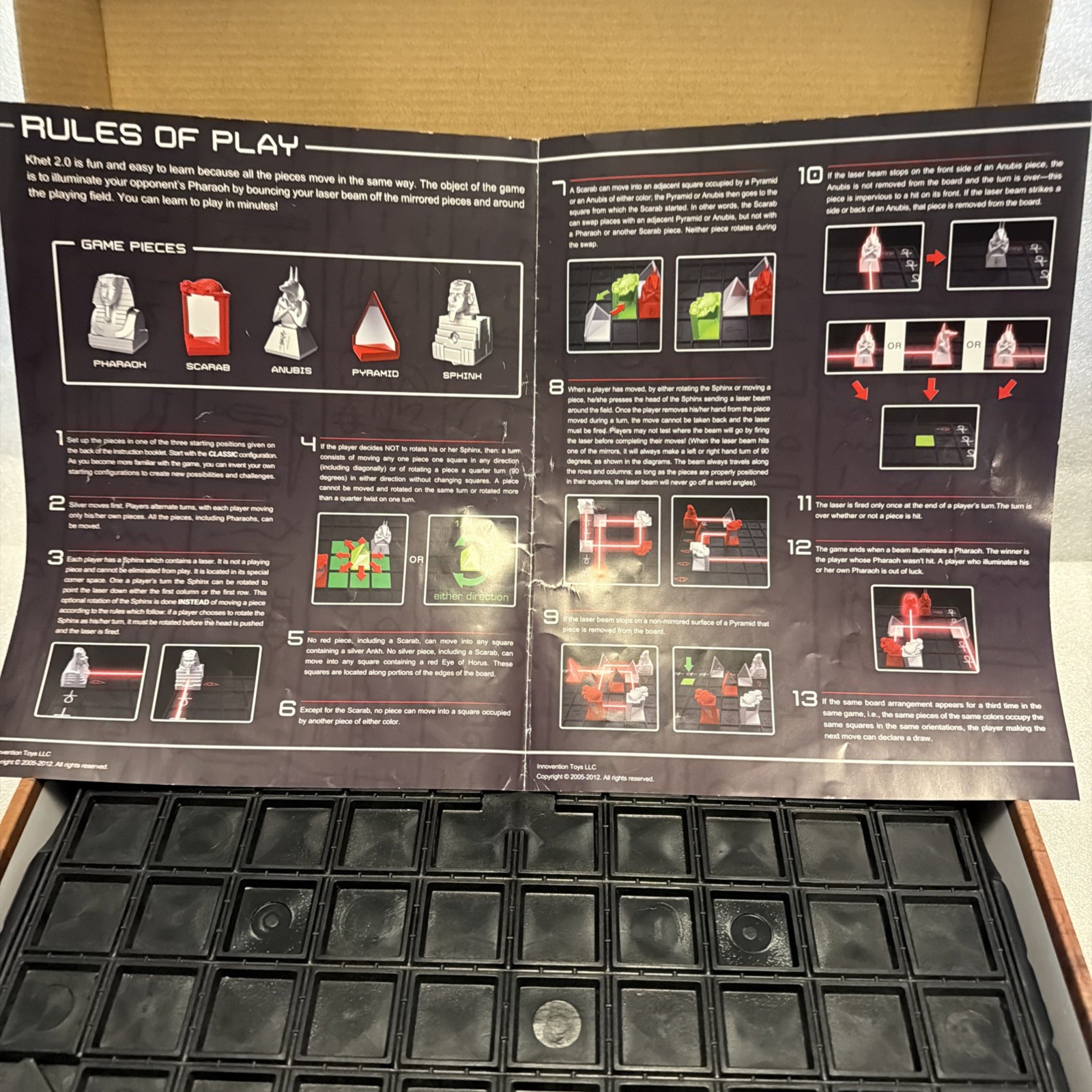 Laser Game Khet 2.0 Strategy 2010 Innovention Toys ~TESTED~ Complete. READ.