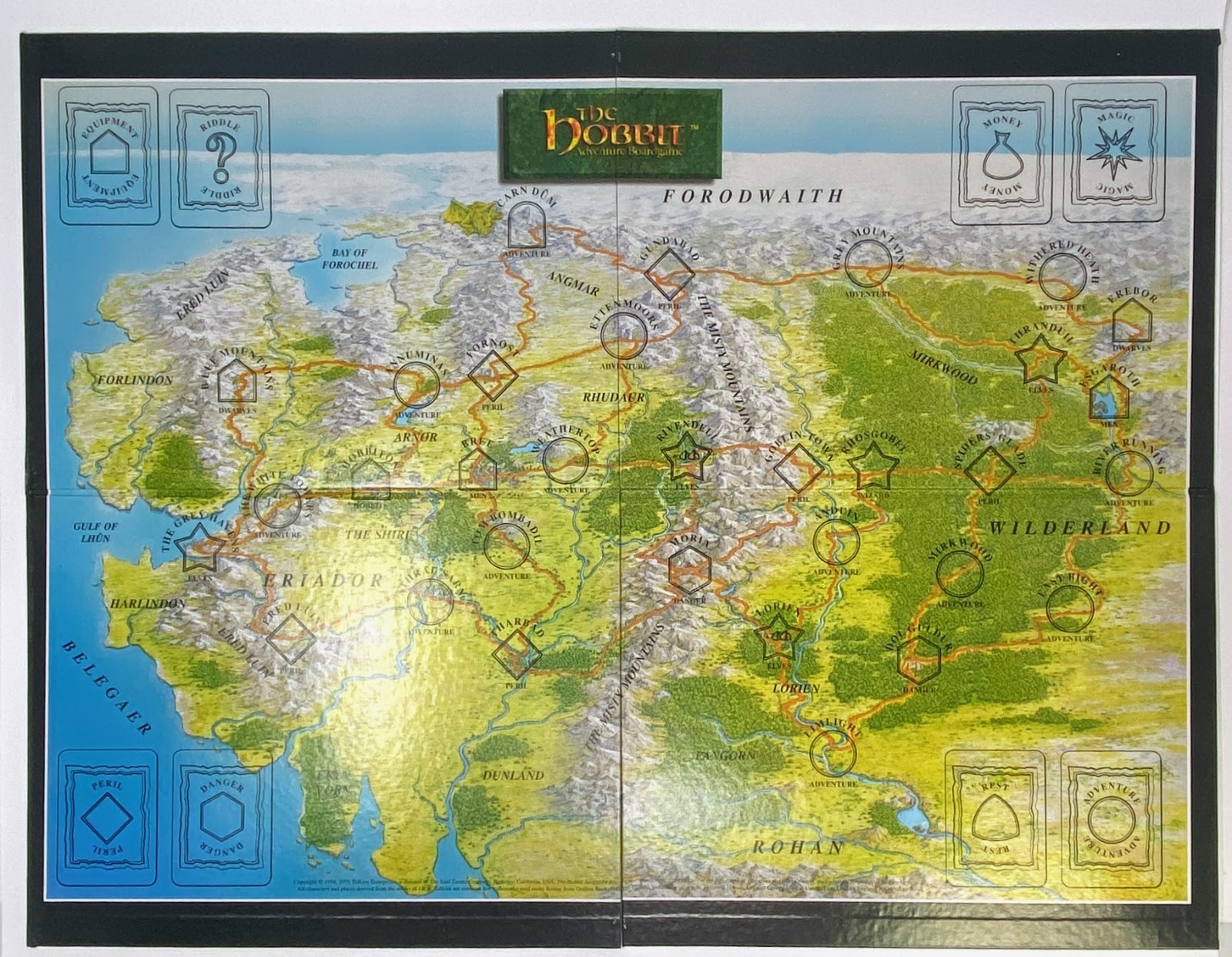 I.C.E. The Hobbit Adventure Board Game (1995) Complete Open Box w/Mail-In Order