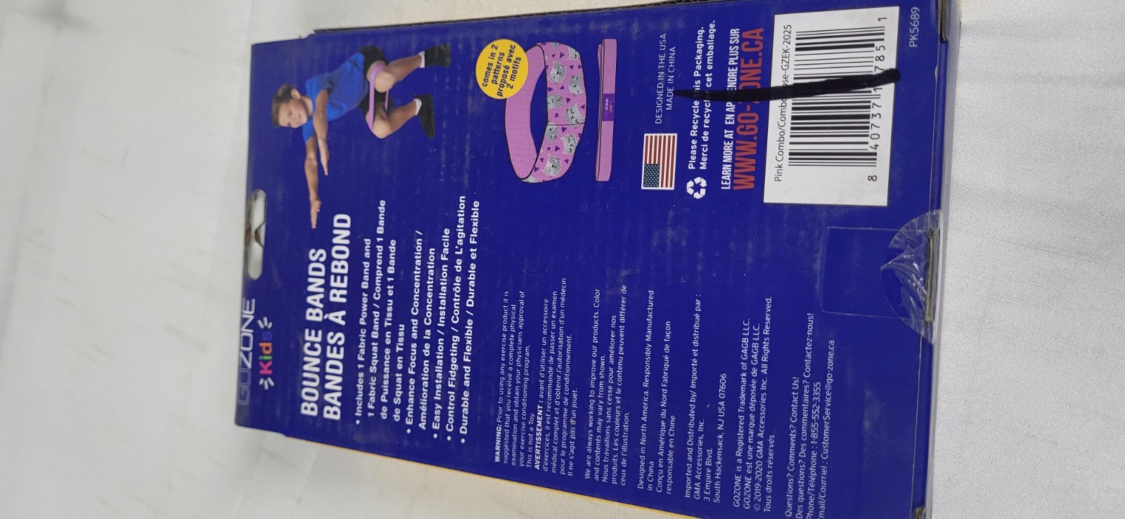 GoZone Kids Christmas Light Cat Printed Bounce Bands – Pink/Purple Attaches to a