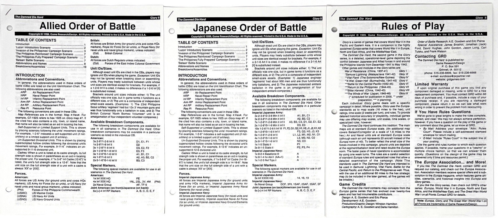 GRD 911 – The Damned Die Hard: Philippines ’41 COMPLETE UNPUNCHED