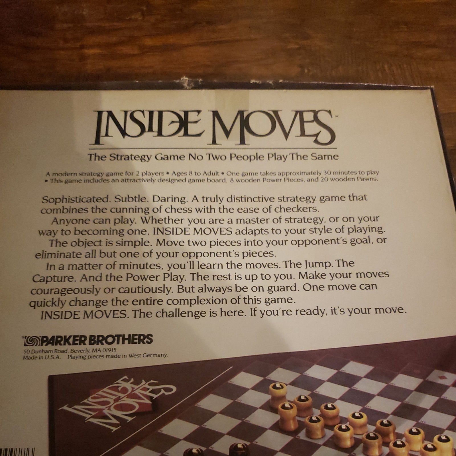 Vintage 1985 Parker Brothers Inside Moves Board Game Complete Set All Pieces