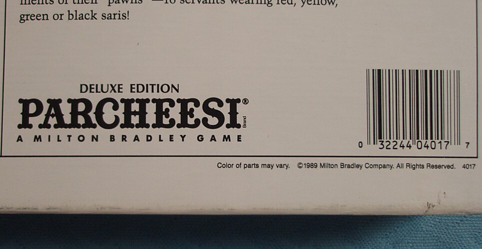 Parcheesi Game, Deluxe Edition, Milton Bradley, 1989