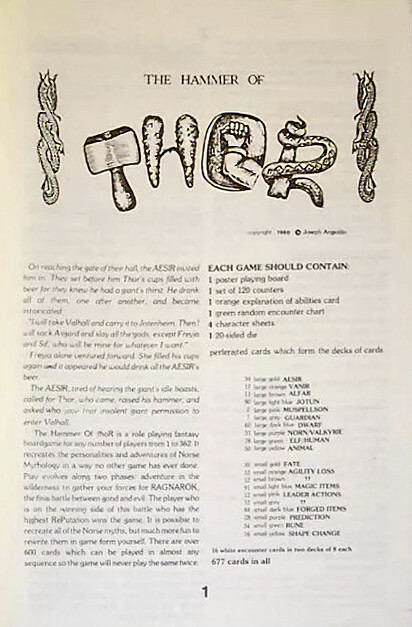 The Hammer of Thor – The Game Of Norse Mythology (Vintage, Rare)