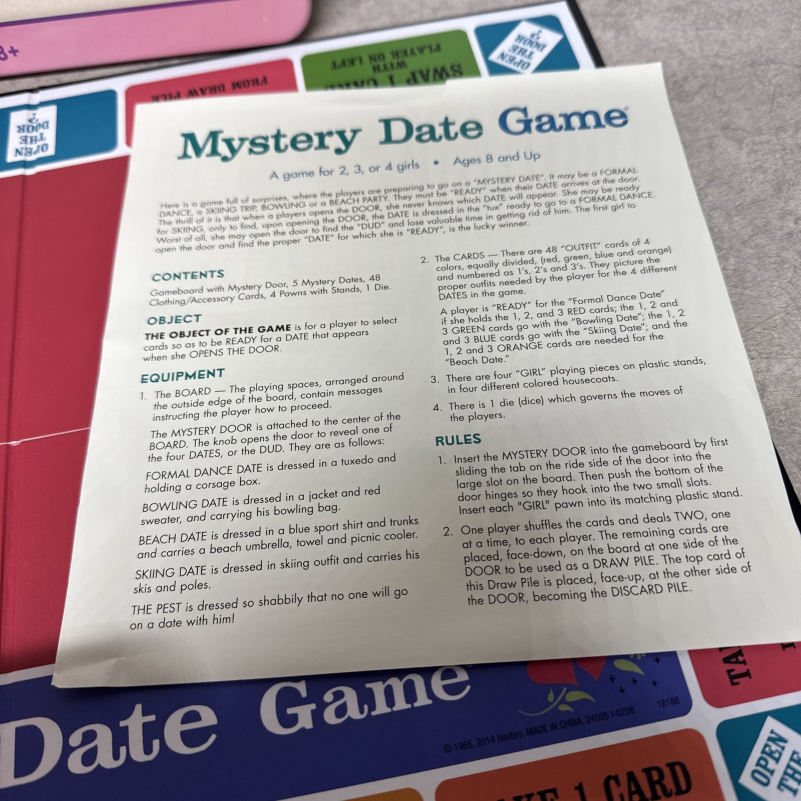 Mystery Date Game Nostalgia Edition In Tin Ages 8 And Up Complete