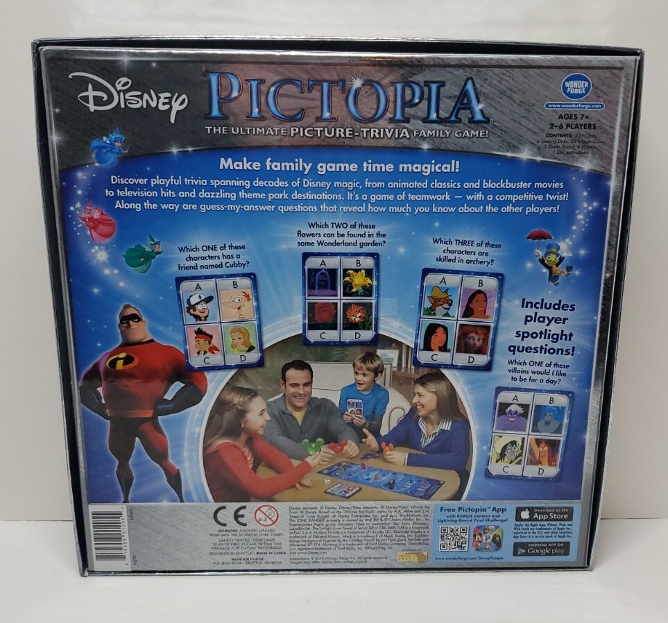 Disney Pictopia Family Picture Trivia Game 100% Complete by wonder Forge Disney