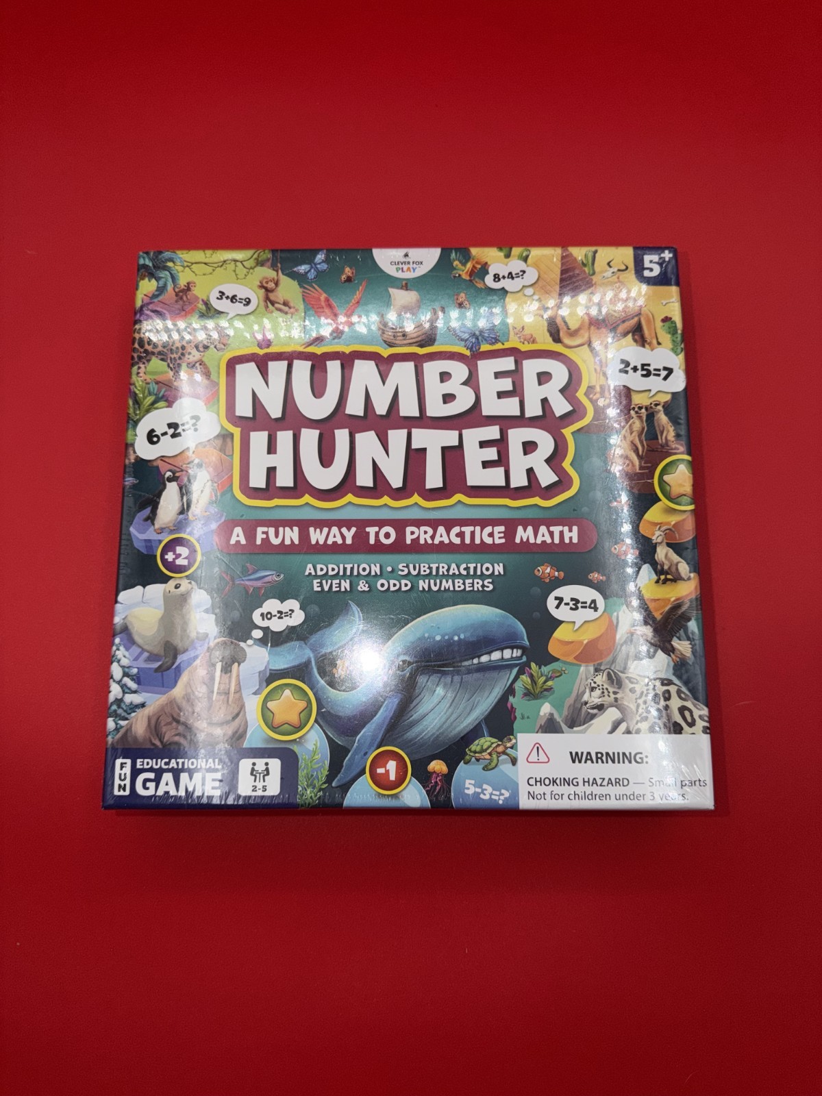 Number Hunter Math Board Game – Addition & Subtraction Adventure Age 5 and Up