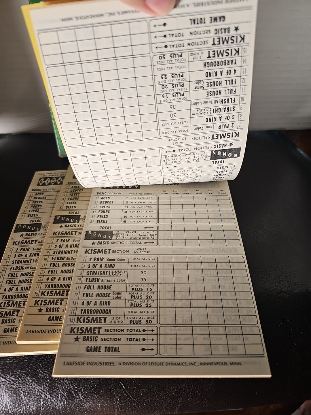 Kismet Yacht Vintage Scorepads With Original Box K472. 3 Mostly Full Score Pads