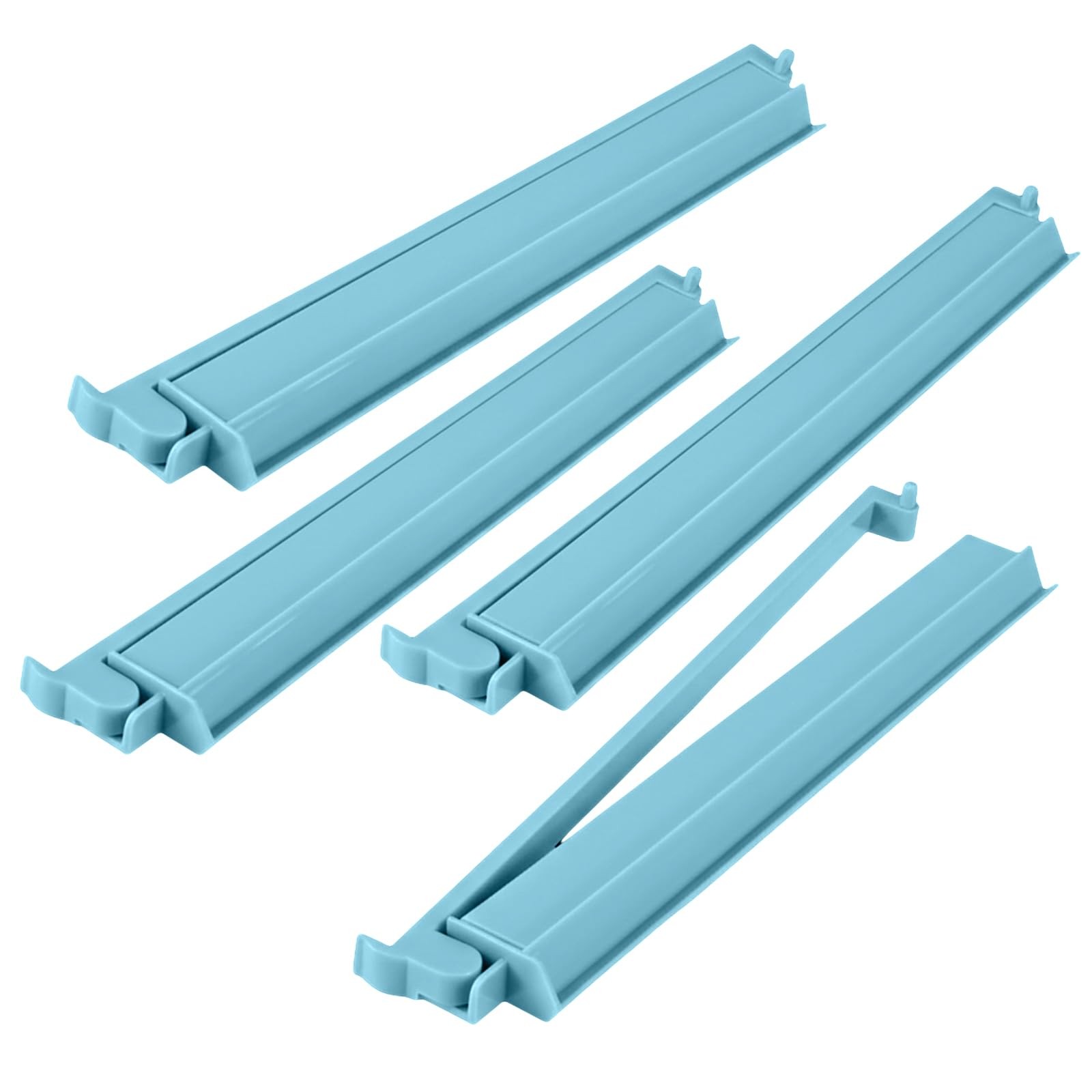 4 Pcs 18.7 Inch Misty Blue Acrylic Mahjong Tile Racks with Pushers for Game N…