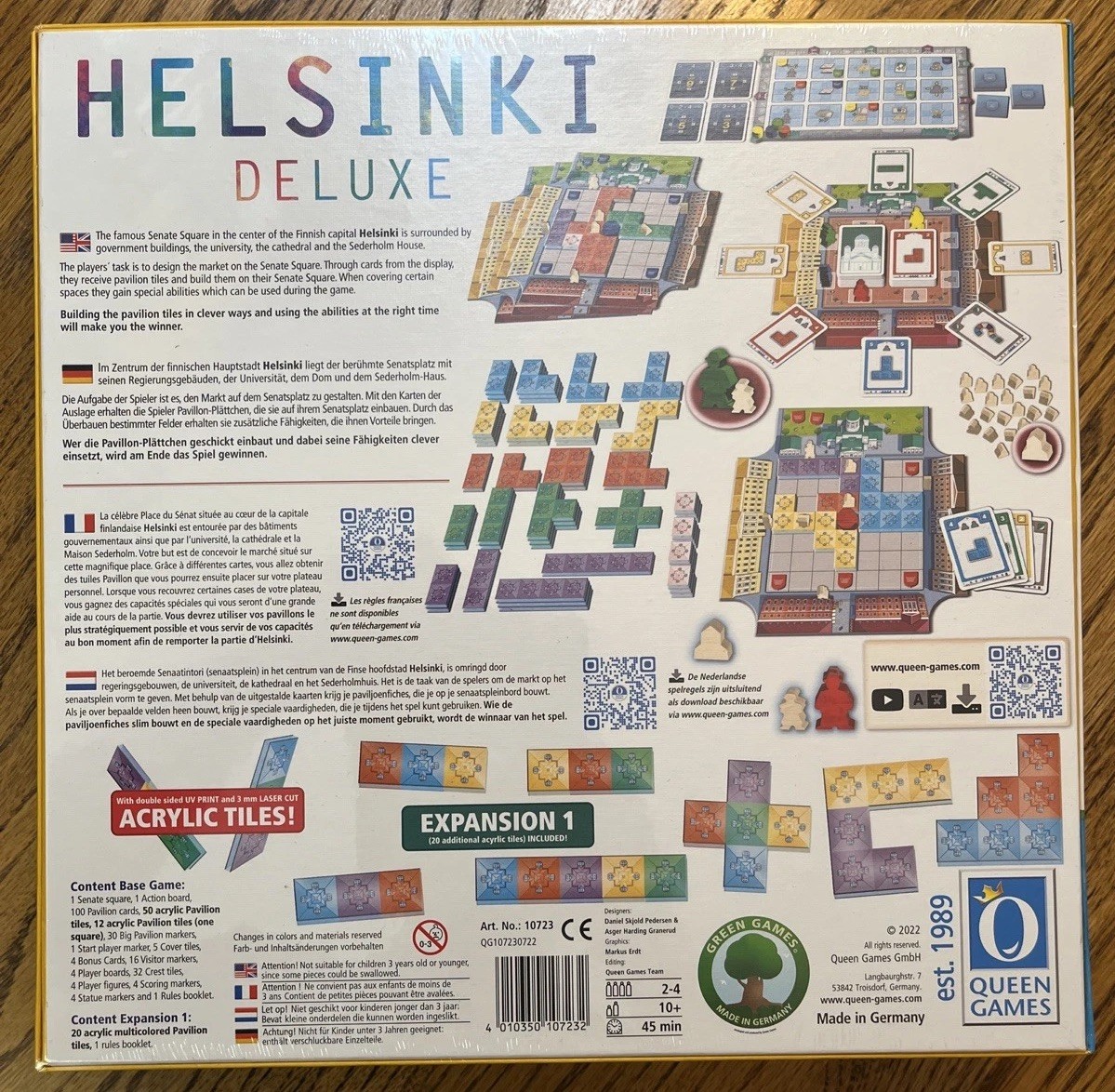 Helsinki Deluxe Edition Queen Games Kickstarter 2022 NIS with Expansion 1