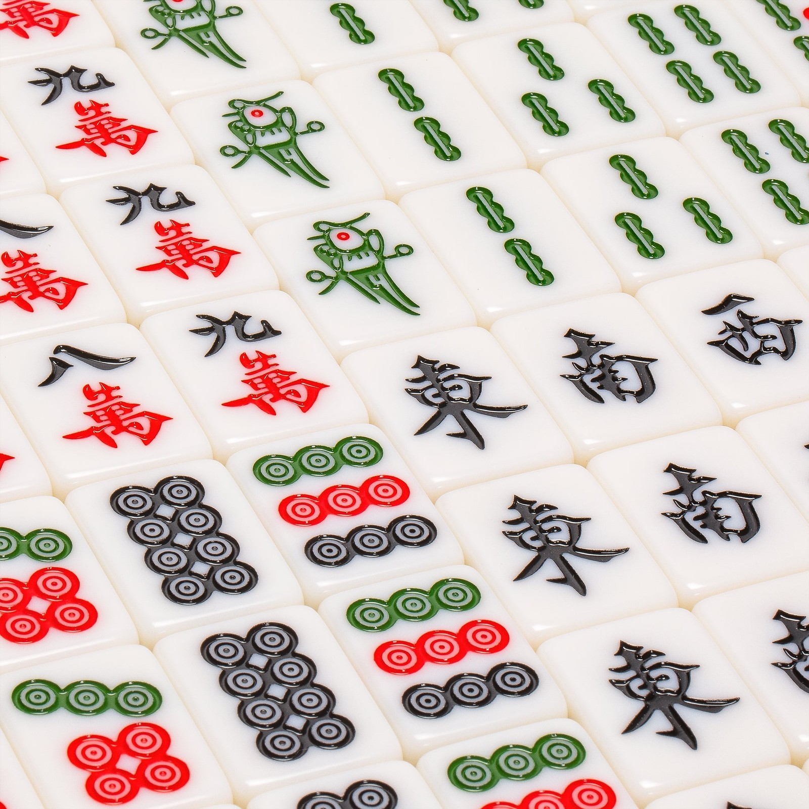 Chinese Mahjong Set, “Emerald Weave” with 146 Large Tiles