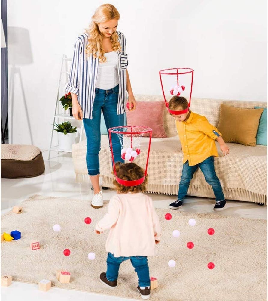 2 Pack Head Hoop Basketball Party Game for Kids and Adults, Adjustable Basket…